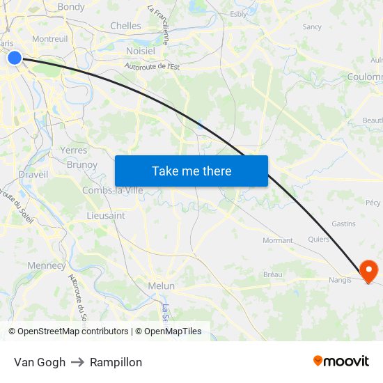 Van Gogh to Rampillon map