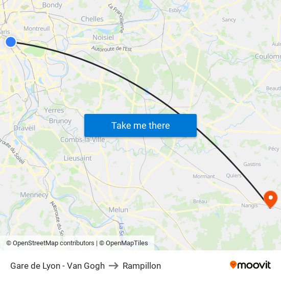 Gare de Lyon - Van Gogh to Rampillon map