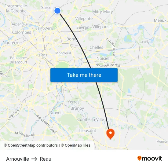 Arnouville to Reau map