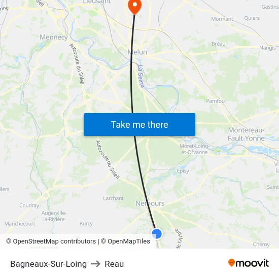 Bagneaux-Sur-Loing to Reau map