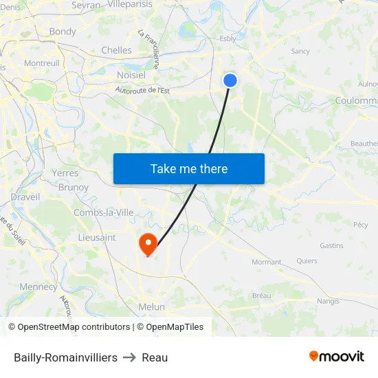 Bailly-Romainvilliers to Reau map