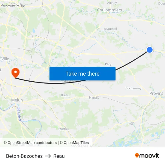 Beton-Bazoches to Reau map