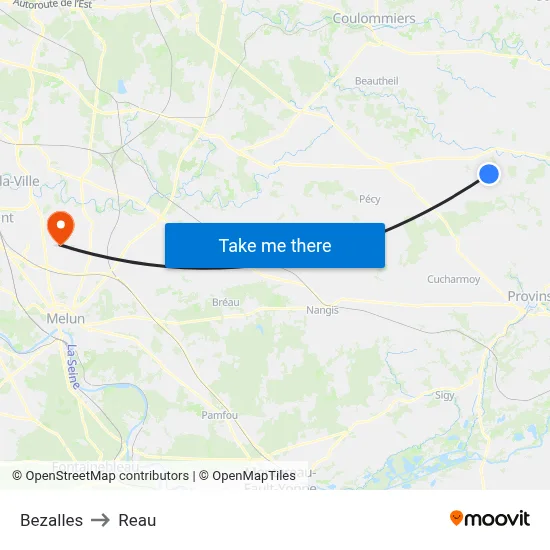 Bezalles to Reau map