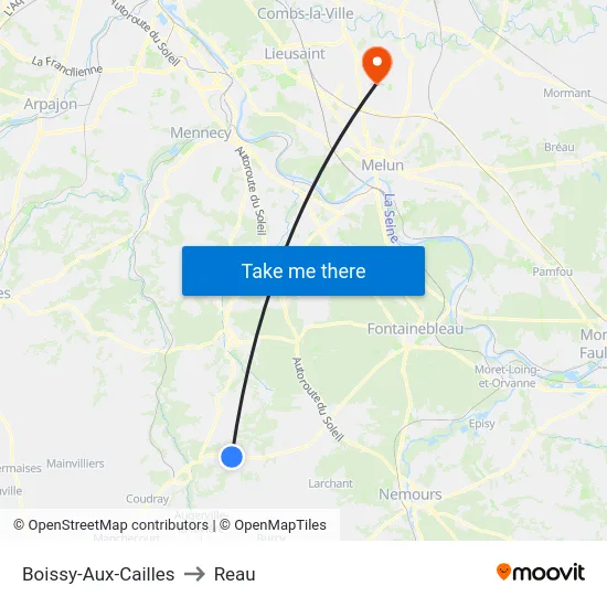 Boissy-Aux-Cailles to Reau map