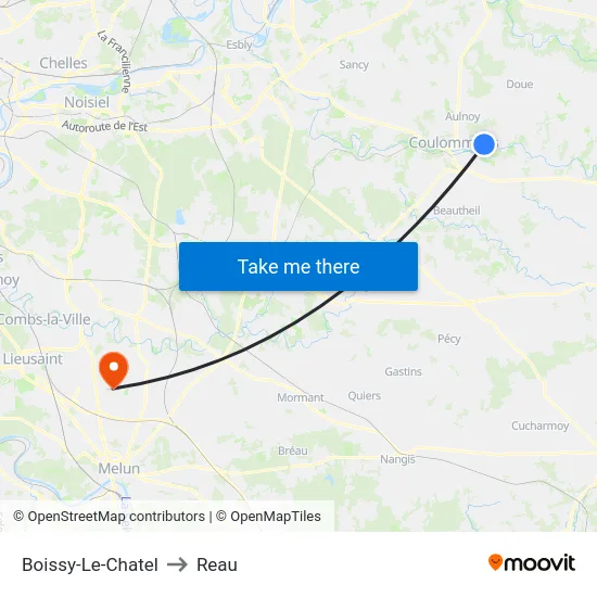 Boissy-Le-Chatel to Reau map