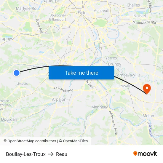 Boullay-Les-Troux to Reau map
