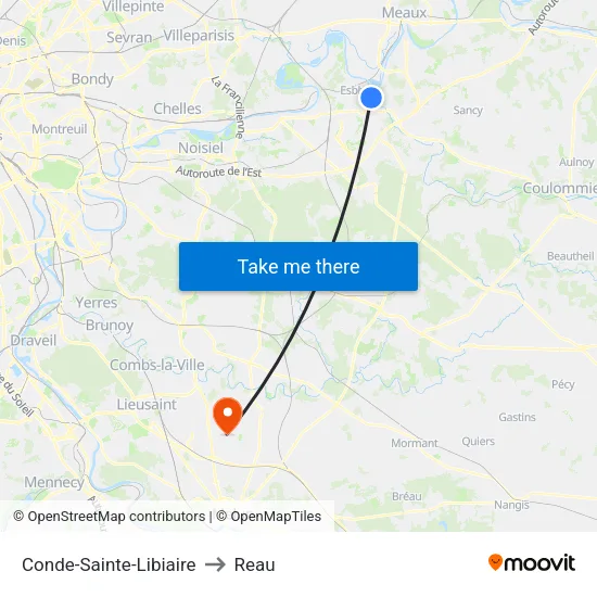 Conde-Sainte-Libiaire to Reau map