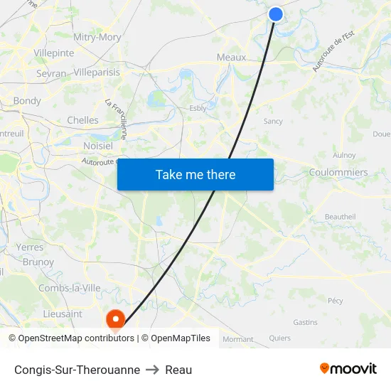 Congis-Sur-Therouanne to Reau map