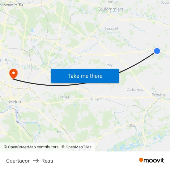 Courtacon to Reau map