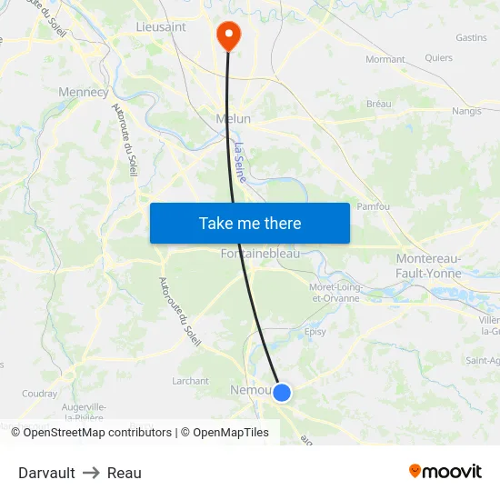 Darvault to Reau map