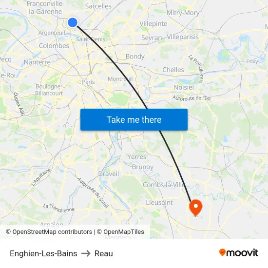 Enghien-Les-Bains to Reau map