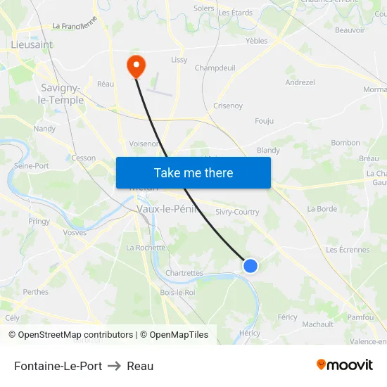 Fontaine-Le-Port to Reau map