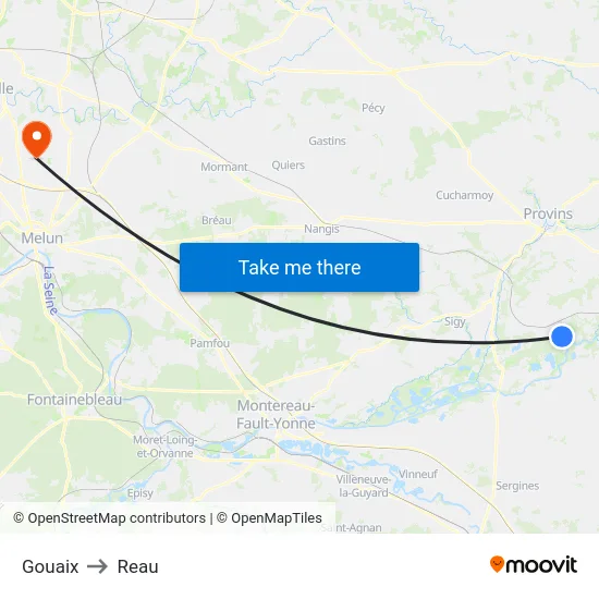 Gouaix to Reau map