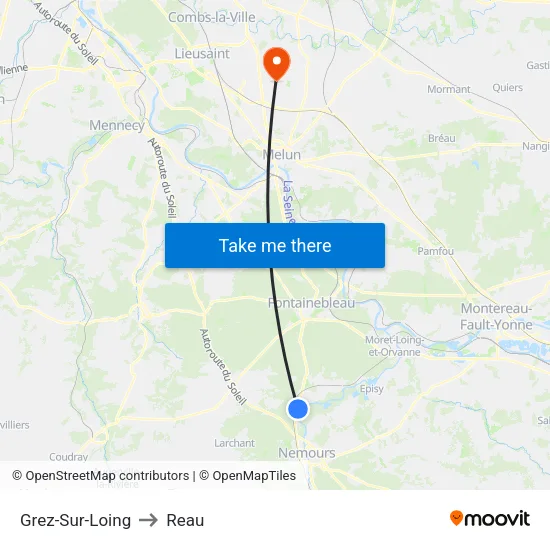 Grez-Sur-Loing to Reau map