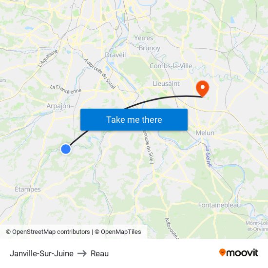 Janville-Sur-Juine to Reau map