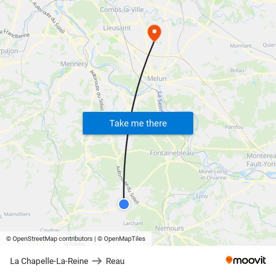 La Chapelle-La-Reine to Reau map