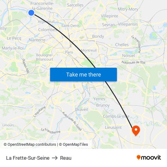 La Frette-Sur-Seine to Reau map