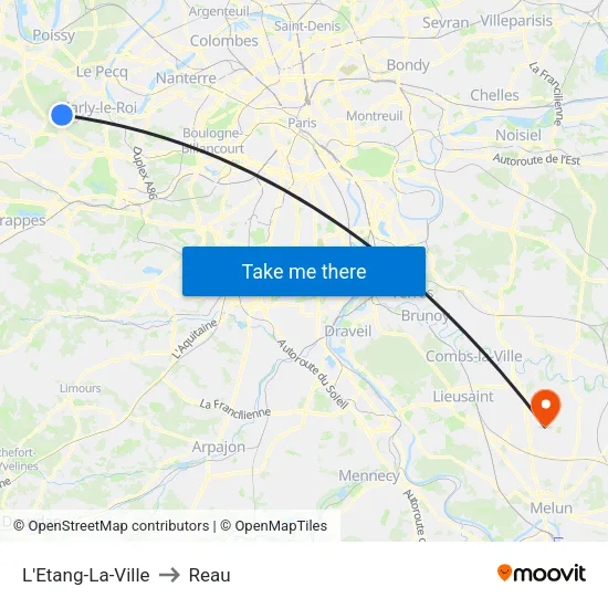 L'Etang-La-Ville to Reau map