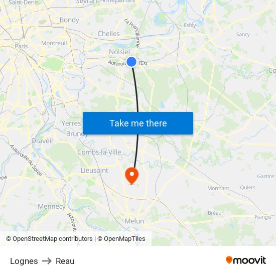 Lognes to Reau map