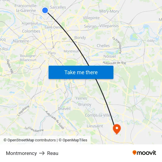 Montmorency to Reau map