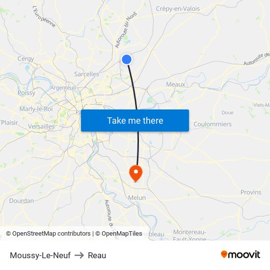 Moussy-Le-Neuf to Reau map