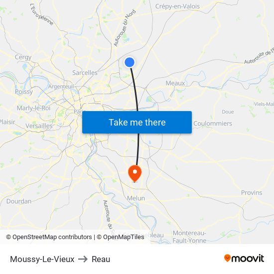 Moussy-Le-Vieux to Reau map