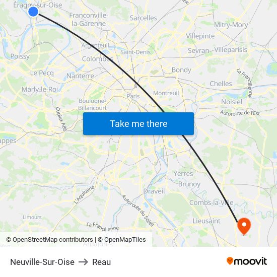 Neuville-Sur-Oise to Reau map