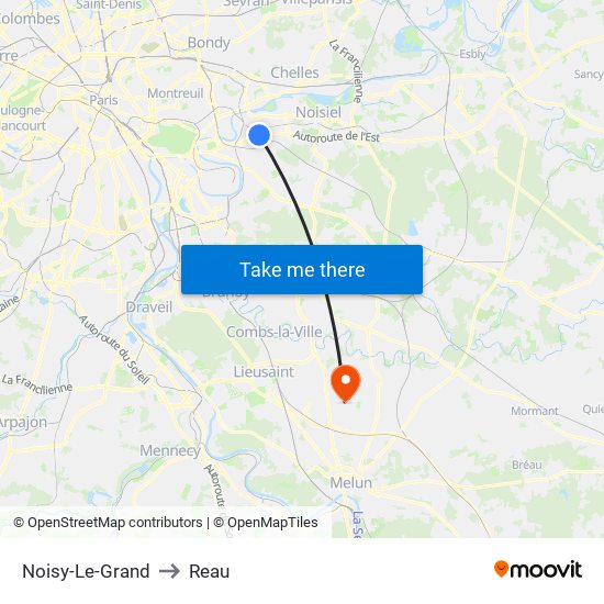 Noisy-Le-Grand to Reau map
