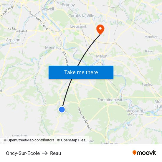 Oncy-Sur-Ecole to Reau map
