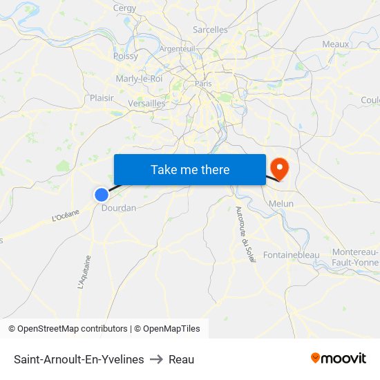 Saint-Arnoult-En-Yvelines to Reau map