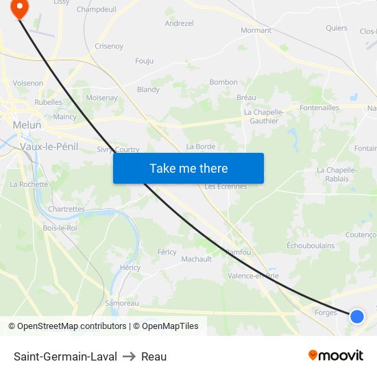 Saint-Germain-Laval to Reau map