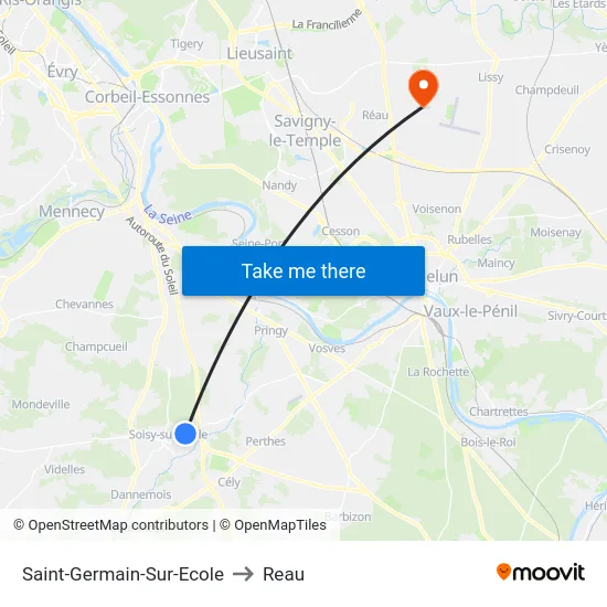 Saint-Germain-Sur-Ecole to Reau map