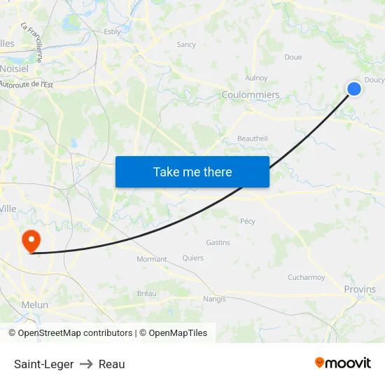 Saint-Leger to Reau map