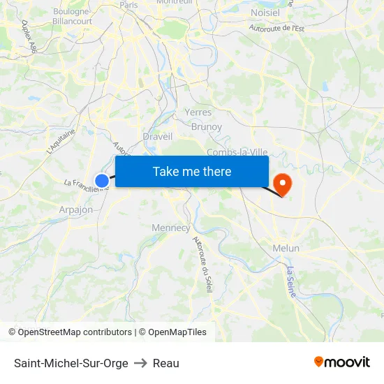 Saint-Michel-Sur-Orge to Reau map