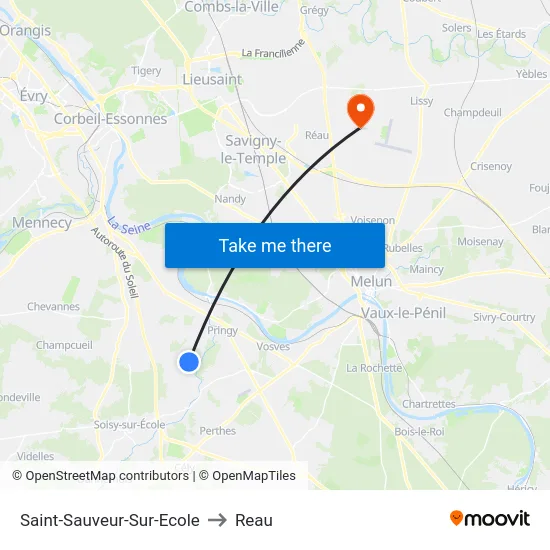 Saint-Sauveur-Sur-Ecole to Reau map