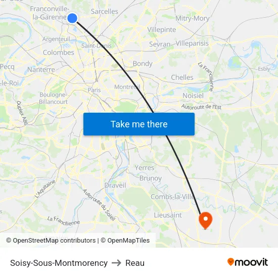 Soisy-Sous-Montmorency to Reau map