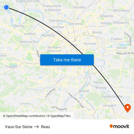 Vaux-Sur-Seine to Reau map