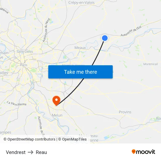 Vendrest to Reau map