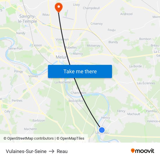Vulaines-Sur-Seine to Reau map