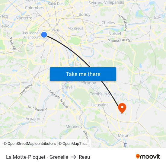 La Motte-Picquet - Grenelle to Reau map