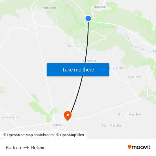 Boitron to Rebais map