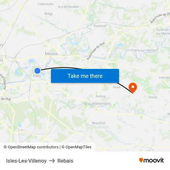 Isles-Les-Villenoy to Rebais map