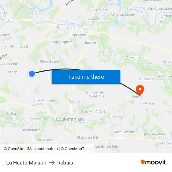 La Haute-Maison to Rebais map