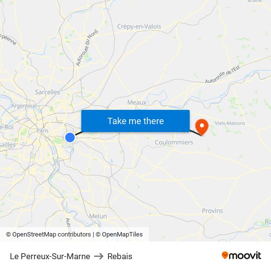 Le Perreux-Sur-Marne to Rebais map