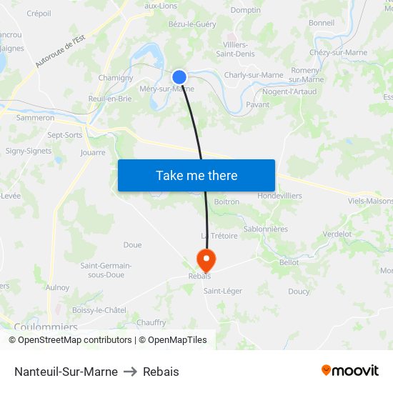 Nanteuil-Sur-Marne to Rebais map