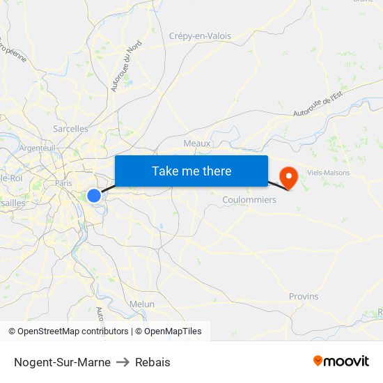 Nogent-Sur-Marne to Rebais map
