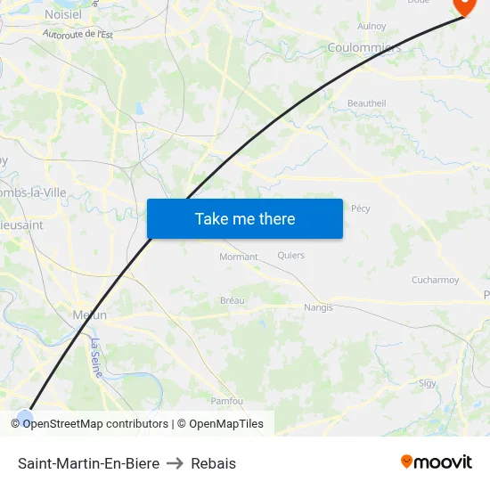 Saint-Martin-En-Biere to Rebais map