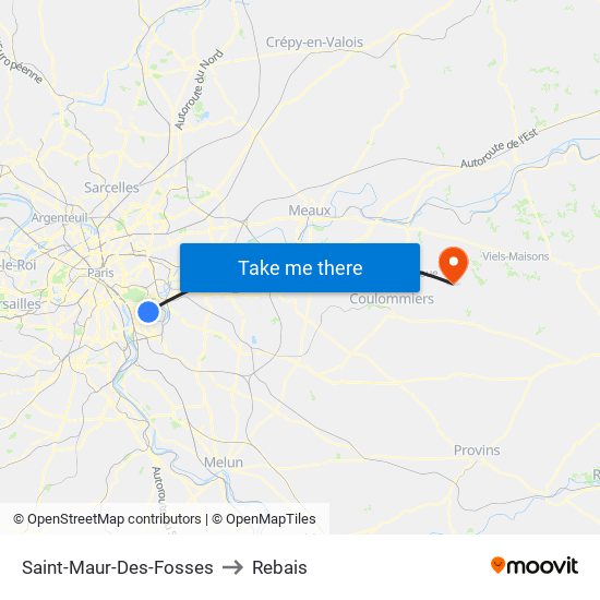 Saint-Maur-Des-Fosses to Rebais map