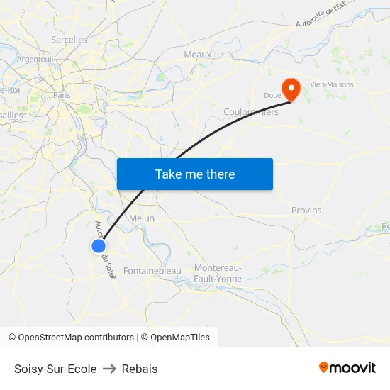 Soisy-Sur-Ecole to Rebais map