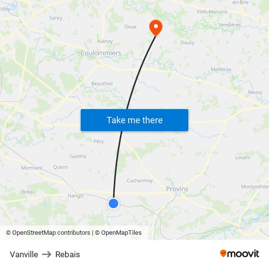 Vanville to Rebais map